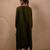 Green plain dola silk anarkali set