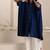Navy blue plain cotton silk Kurta Set