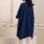 Navy blue plain cotton silk Kurta Set