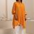 Orange plain cotton silk Kurta Set