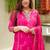 Pink chanderi silk embroidered salwar suit