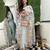Sky blue chanderi silk embroidered salwar suit