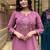 Onion pink cotton embroidered salwar suit