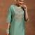 Bottel green chanderi silk embroidered salwar suit