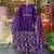 Violet muslin cotton embroidered salwar suit