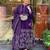 Violet muslin cotton embroidered salwar suit
