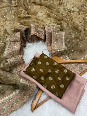 Beige Color Fully Embroidered Soft Mono Net Fabric Saree 2