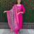 Pink roman silk handwork Kurta pant with dupatta