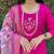 Pink roman silk handwork Kurta pant with dupatta