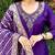 Purple roman silk handwork Kurta pant with dupatta