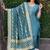 Teal roman silk handwork cotton inner Kurta set
