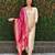 Cream roman silk handwork Kurta pant with dupatta