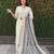 Pista roman silk handwork & nylon muslin Kurta pant with dupatta