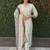 Pista roman silk handwork & nylon muslin Kurta pant with dupatta