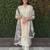 Pista roman silk handwork & nylon muslin Kurta pant with dupatta