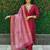 Maroon  roman silk kurta with handwork & heavy chanderi jecard dupatta with latkan – partywear salwar suit