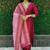 Maroon  roman silk kurta with handwork & heavy chanderi jecard dupatta with latkan – partywear salwar suit