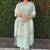 Sea green roman silk handwork Kurta pant with dupatta