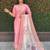 Light pink roman silk kurta pant with dupatta