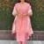 Light pink roman silk kurta pant with dupatta