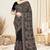Black color resham multi kashmiri embroidery work saree with blouse