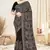 Black color resham multi kashmiri embroidery work saree with blouse