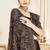 Black color resham multi kashmiri embroidery work saree with blouse