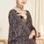 Navy blue color resham multi kashmiri embroidery work saree with blouse