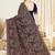 Navy blue color resham multi kashmiri embroidery work saree with blouse