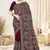 Wine color resham multi kashmiri embroidery work saree with blouse