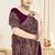 Wine color resham multi kashmiri embroidery work saree with blouse