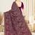 Wine color resham multi kashmiri embroidery work saree with blouse
