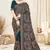 Morpeach color resham multi kashmiri embroidery work saree with blouse