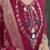 Cherry roman silk handwork & nylon muslin Kurta pant with dupatta