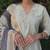 Pista roman silk handwork & nylon muslin Kurta pant with dupatta
