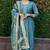 Teal roman silk handwork cotton inner Kurta set