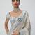White Color Mirror Work Soft Satin Organza Silk Saree