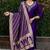 Purple roman silk handwork Kurta pant with dupatta