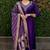 Purple roman silk handwork Kurta pant with dupatta