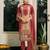 Red pure natural crepe floral printed straight kurta with pant & printed dupatta
