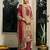 Red pure natural crepe floral printed straight kurta with pant & printed dupatta