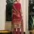 Red pure natural crepe floral printed straight kurta with pant & printed dupatta
