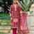 Magenta pure natural crepe floral printed straight kurta with pant & printed dupatta