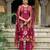 Magenta pure natural crepe floral printed straight kurta with pant & printed dupatta