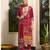 Red pure natural crepe floral printed straight kurta with pant & printed dupatta