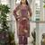 Purple pure natural crepe floral printed straight kurta with pant & printed dupatta