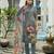 Grey pure natural crepe floral printed straight kurta with pant & printed dupatta