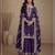 Violet heavy vichitra silk semi stitched suit with sequence & multi work