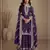 Violet heavy vichitra silk semi stitched suit with sequence & multi work