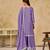 Lavender heavy chinon semi stitched palazzo suit with embroidey work